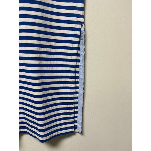J CREW Sammie Stripe Baltic Maxi Dress, Lace Up Tie Front, Sz L - Picture 6 of 11